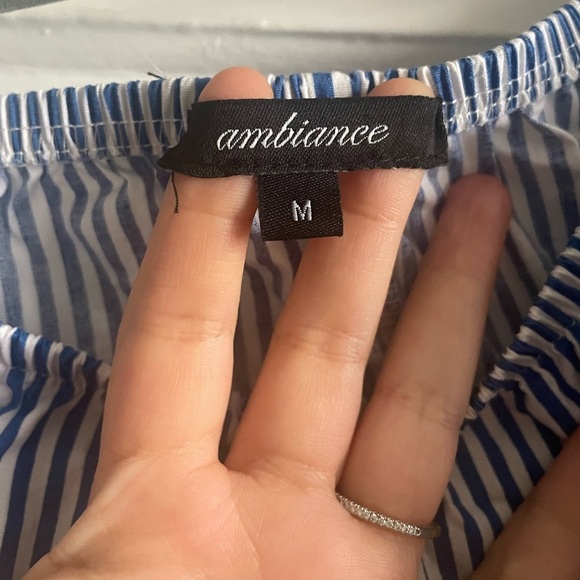 Ambiance Striped White & Blue Dress. Pre-Owned. - Picture 3 of 5